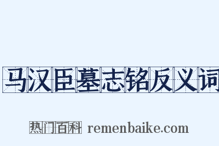 马汉臣墓志铭反义词是什么意思的图片